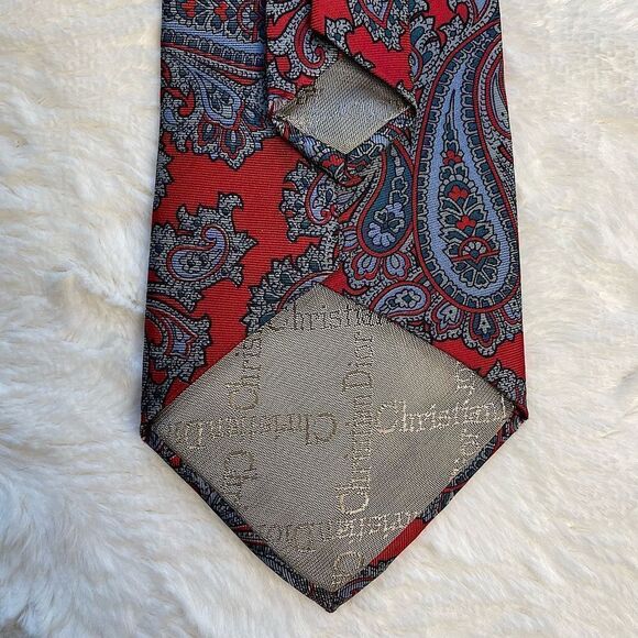 Dior EUC Authentic 100% Silk Paisley Tie - Picture 5 of 6